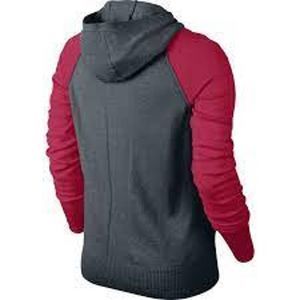 NEW Women's Medium NIKE Long Sleeves Hoodie Pullover 596714-084 Grey